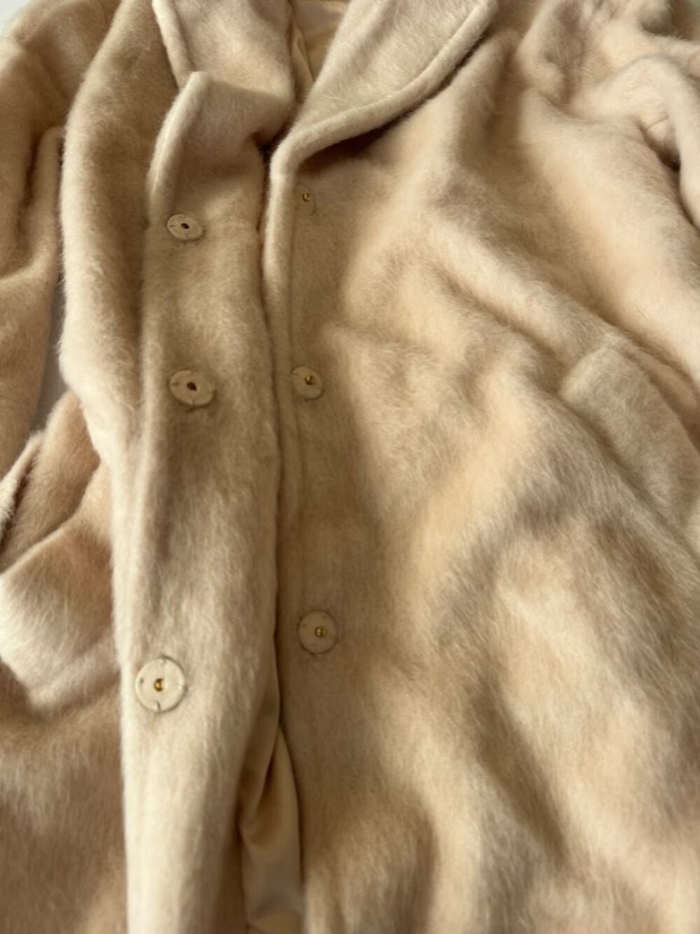 Isaac Mizrahi Live! Women's XL Cream Faux Fur Belted Long Coat - Picture 10 of 12